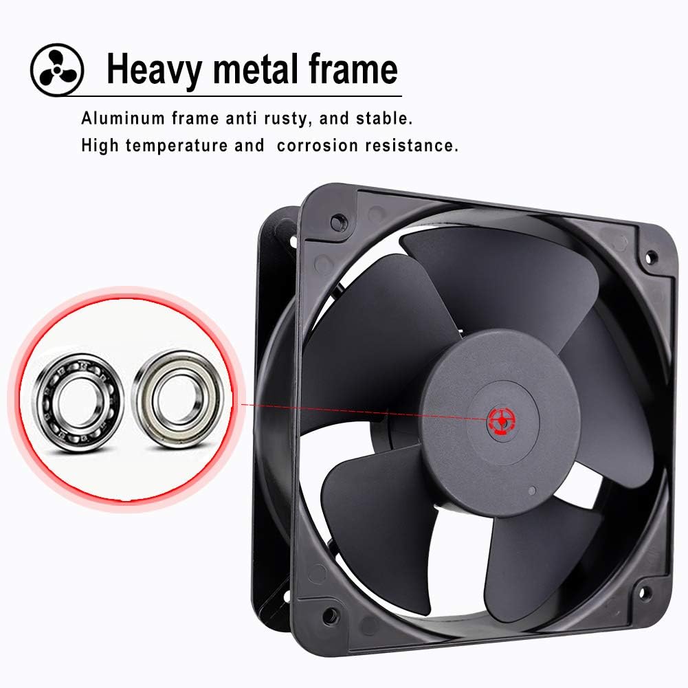 200mm x 60mm Dual Ball 110V 120V Industrial Cooling Fan Pack of 2 A841701