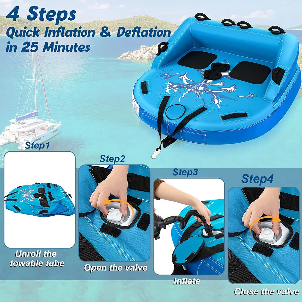 Inflatable 1-2 Person Towable Tubes K218