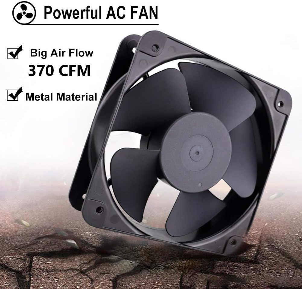 200mm x 60mm Dual Ball 110V 120V Industrial Cooling Fan Pack of 2 A841701