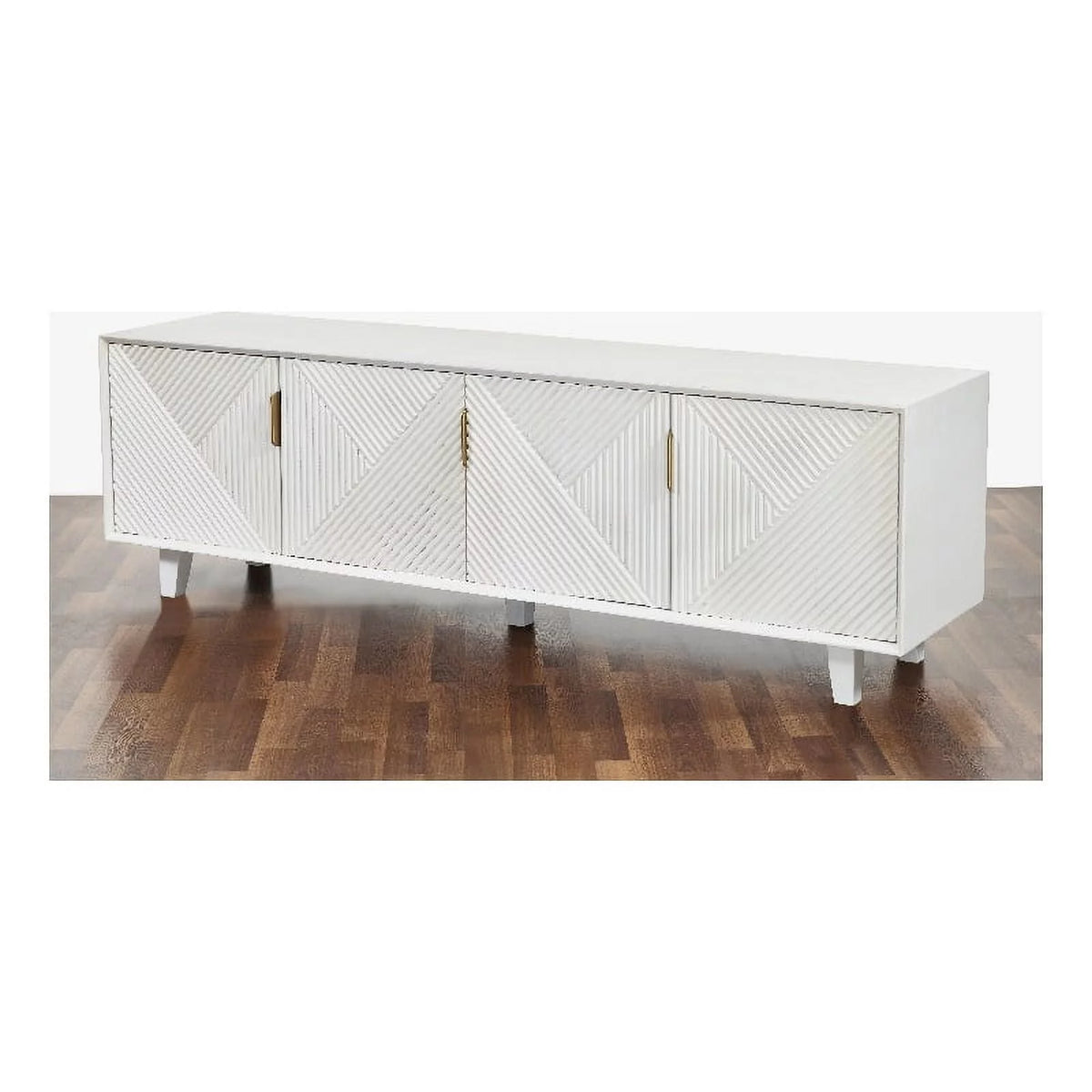 Solid Wood 68" TV Stand for TVs up to 78" White R96226