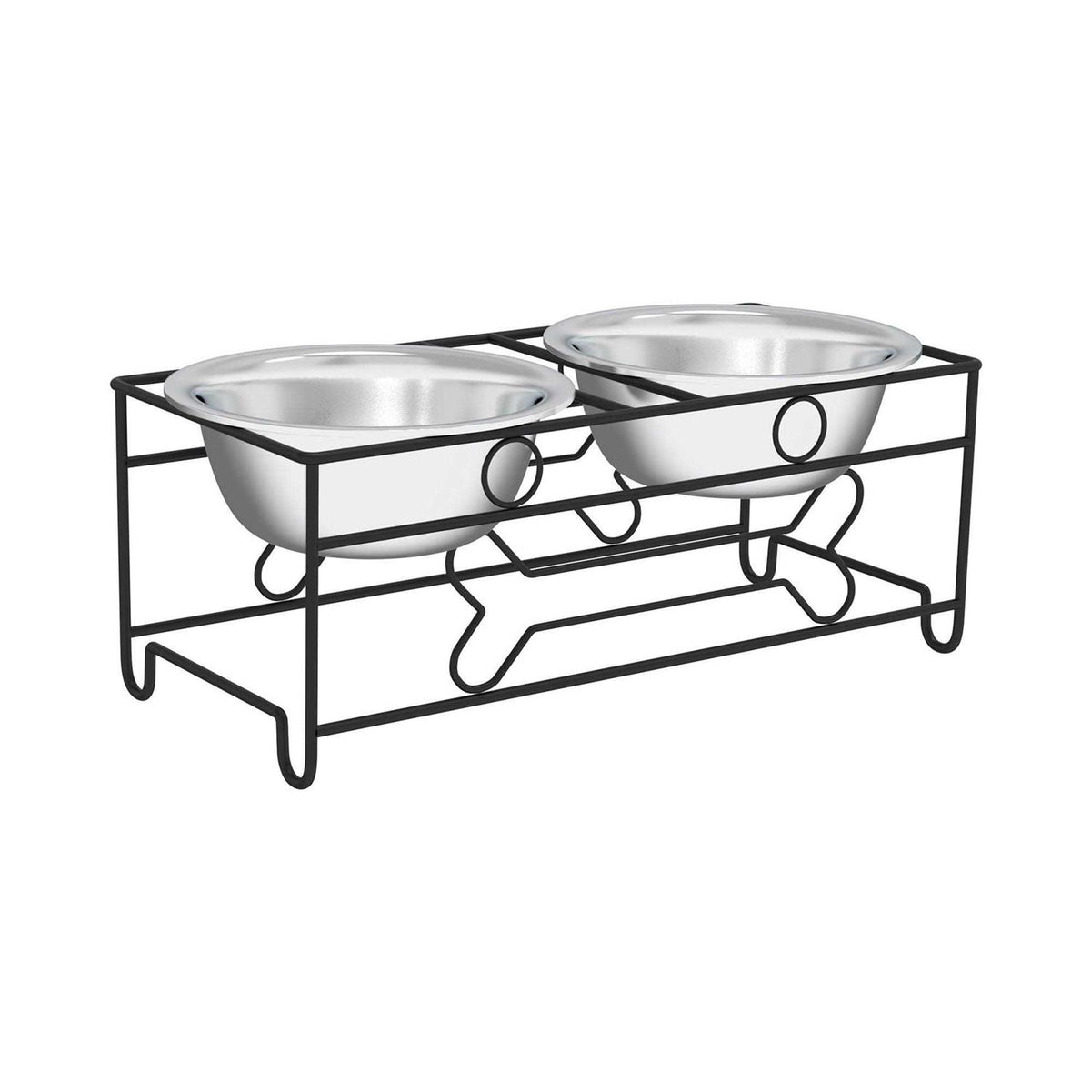 Modern Double Elevated Dog Bowls Y37751