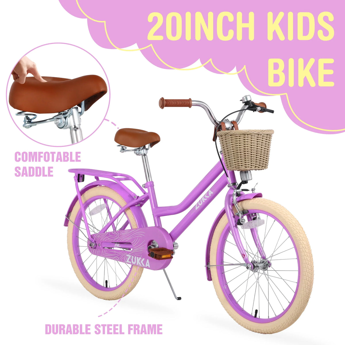 Kids Bike with Woven Basket White W730