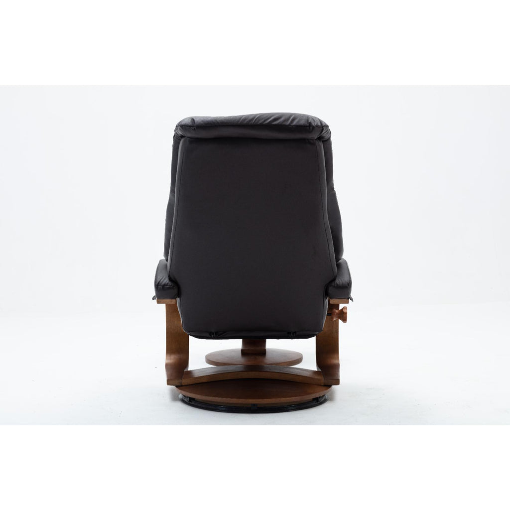 Top Grain Leather Recliner and Ottoman J156