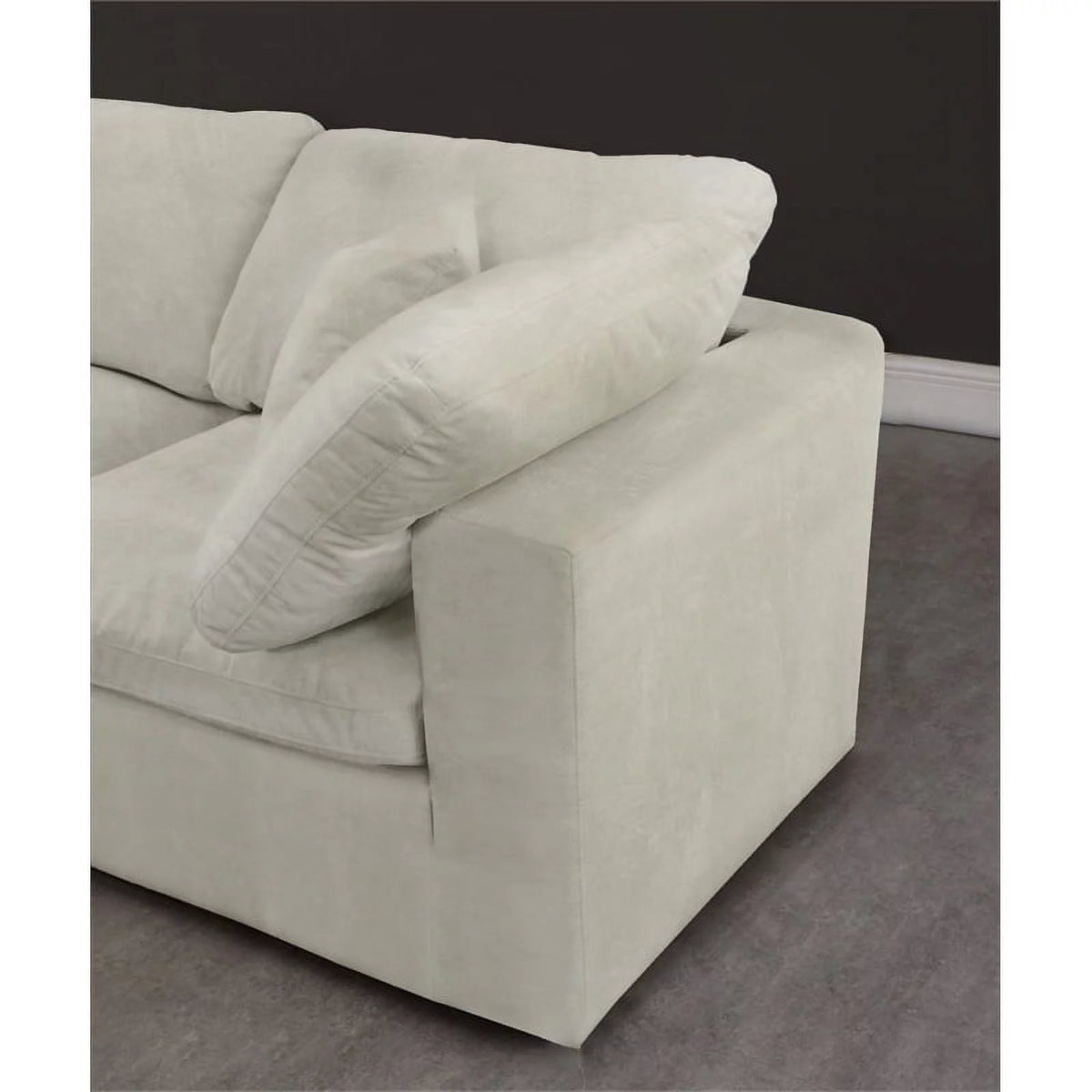 Velvet Down Filled Modular Sectional Sofa in Cream U1807