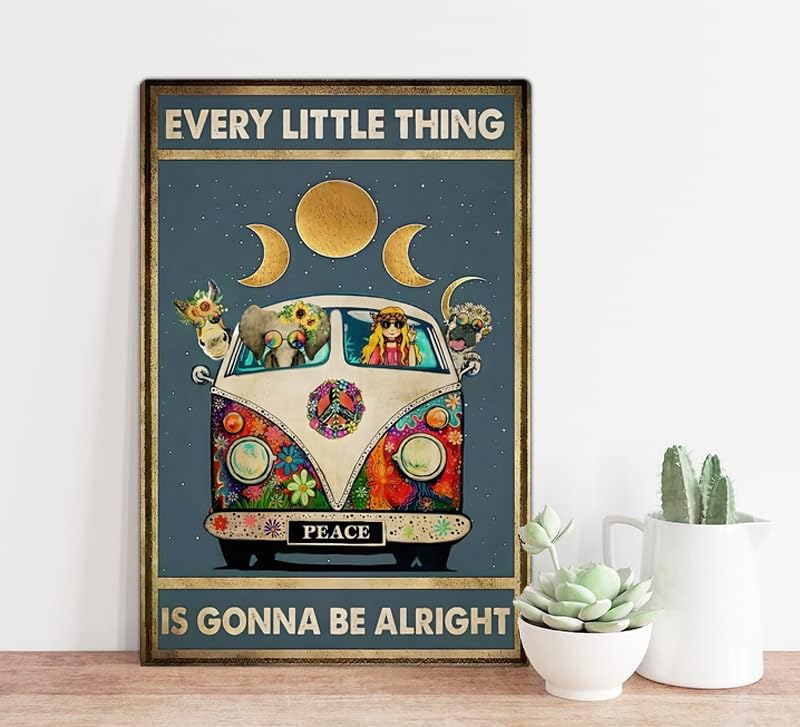 Vintage Hippie Poster Aluminum 12 * 8 Inch R58459