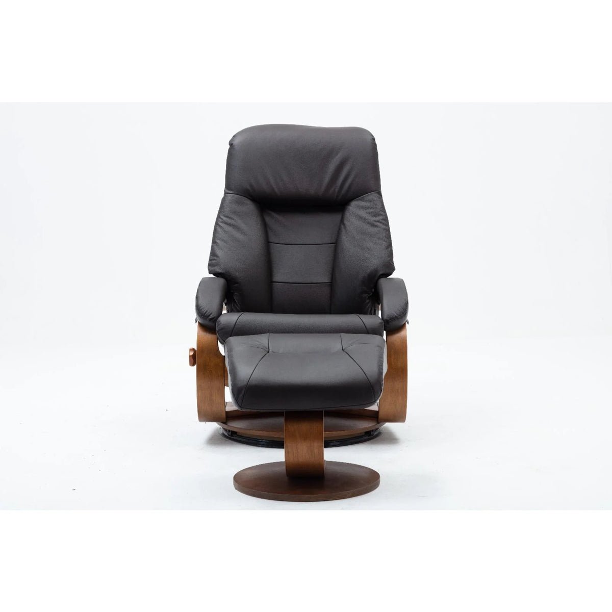 Top Grain Leather Recliner and Ottoman J156
