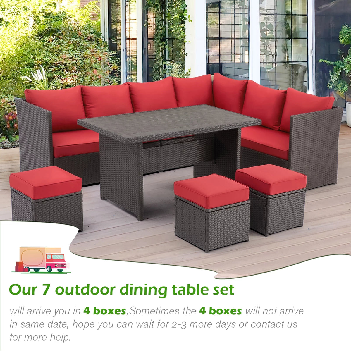 7 Piece Rattan Wicker Patio Conversation Set R6203