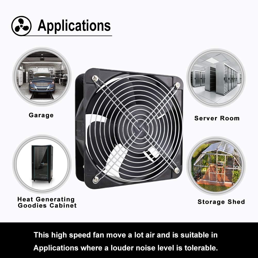 200mm x 60mm Dual Ball 110V 120V Industrial Cooling Fan Pack of 2 A841701