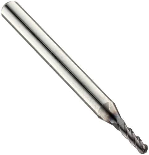 5/8x22 Diam, 3x22 LOC, 4 Flute Solid Carbide Ball End Mill, TiAlN Finish, Single End, 6x22 OAL, 5/8x22 Shank Dia Q7892
