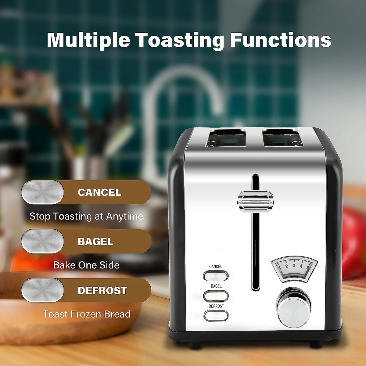 2-Slice Toaster with 1.5 inch Wide Slot, Black H480