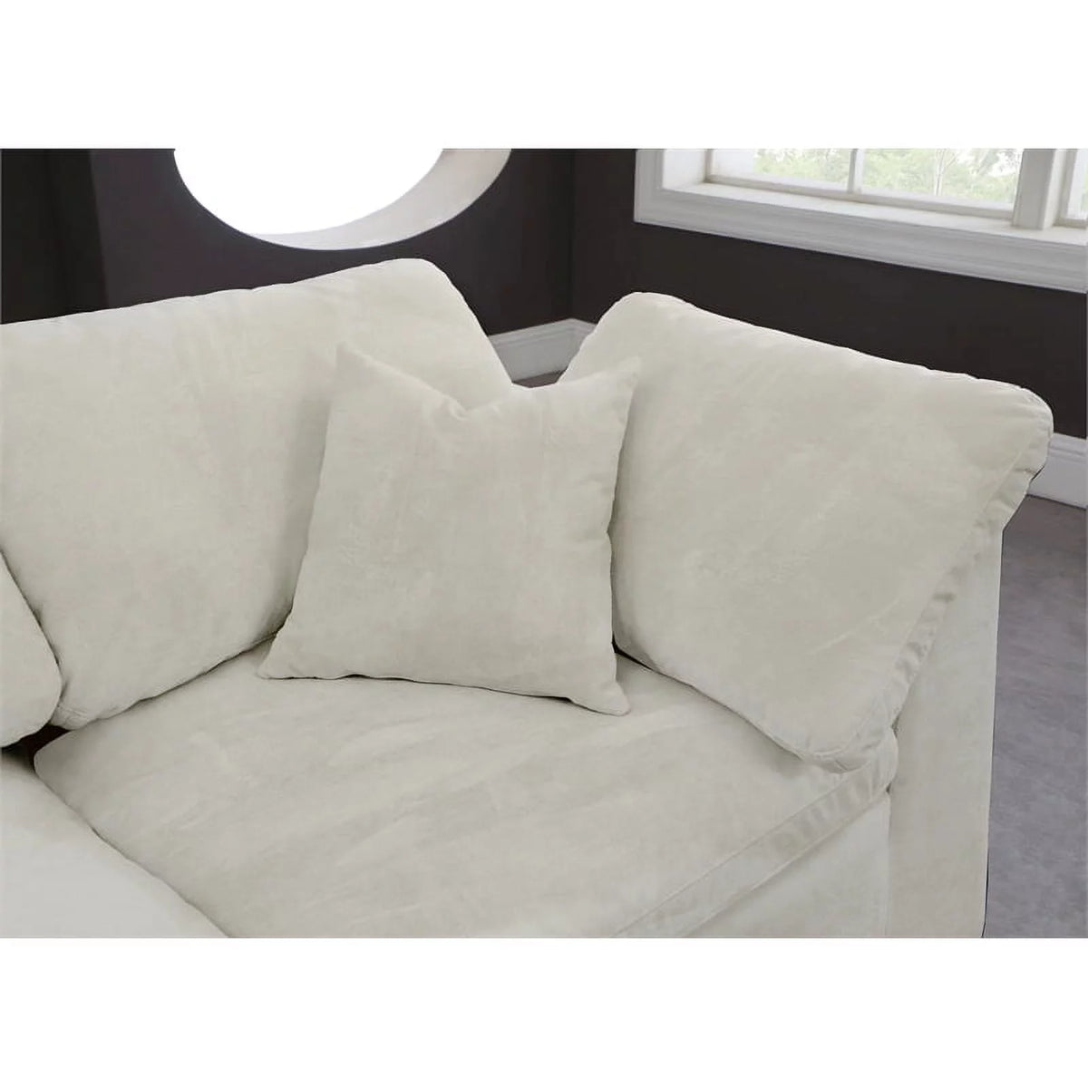 Velvet Down Filled Modular Sectional Sofa in Cream U1807