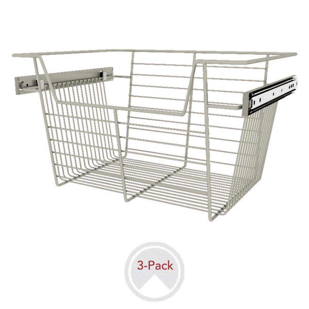 18x22 Satin Nickel Closet Basket 3 Pack T7193