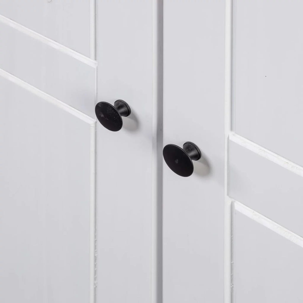 White 3-Door Pine Wardrobe I8149