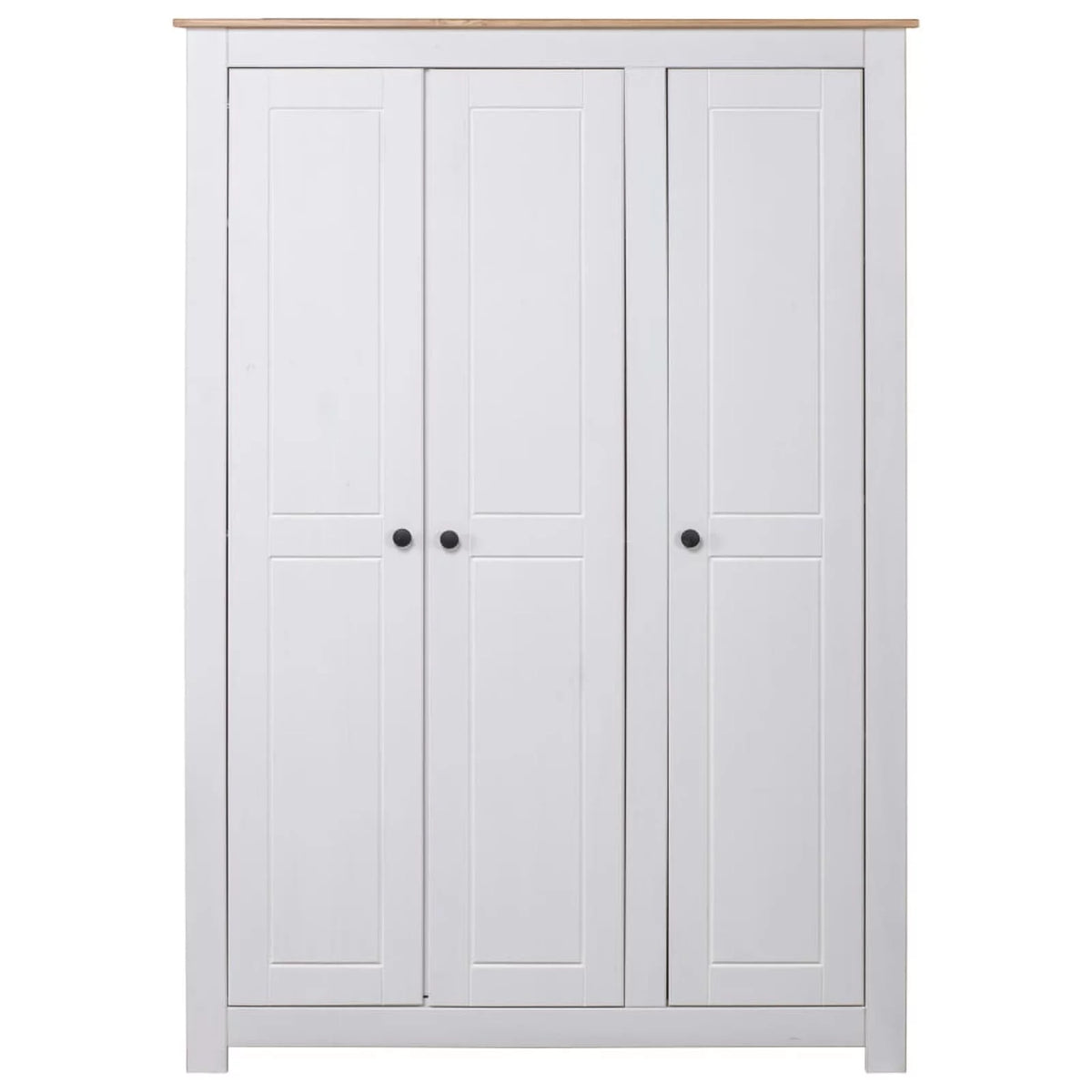 White 3-Door Pine Wardrobe I8149
