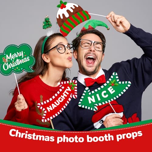 Christmas Photo Booth Props, 40Pcs Party Decorations Y151